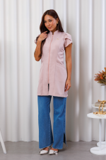jaleco-gabardine-poliester-luana-rose-manga-curta-funcional-atemporal-fresco-leve-macio-manga-tulipa-ziper-destacavel-medica-clinica-estetica-saude