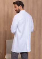 Jaleco Masculino Bernardo – Basico com zíper, modelo atemporal para profissionais. Ideal para clinica, consultorio e laboratorio.
