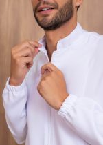 Jaleco Masculino Bernardo – Basico com zíper, modelo atemporal para profissionais. Ideal para clinica, consultorio e laboratorio.