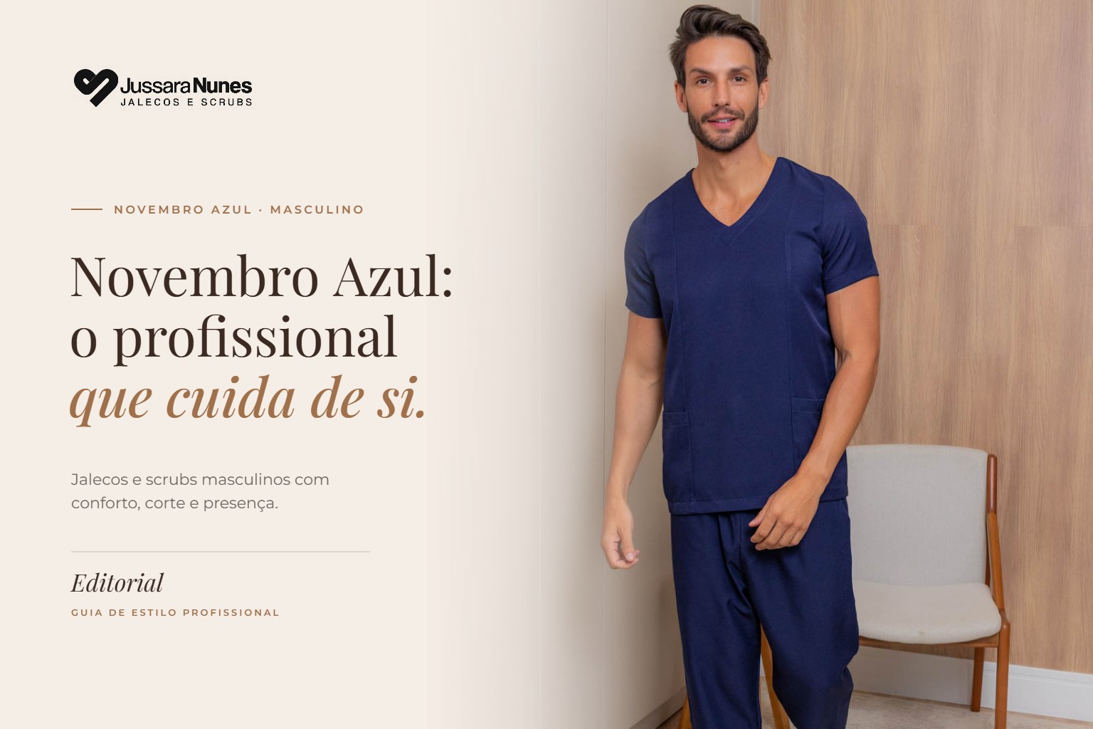 Novembro Azul - Scrub masculino Jussara Nunes